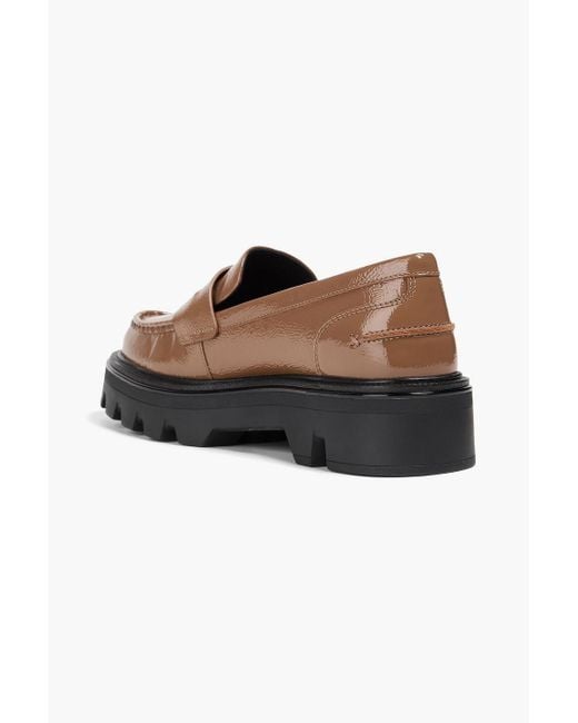 Rag & Bone Brown Quinn Patent-Leather Platform Loafers