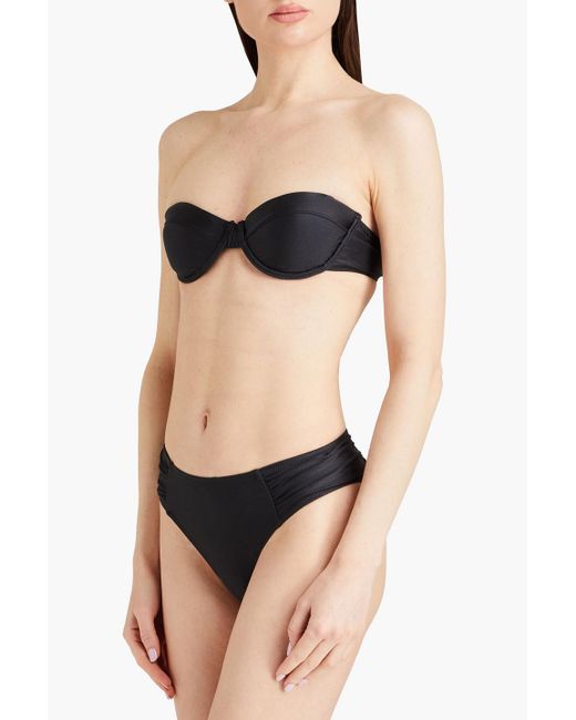 Solid & Striped Black The maisie halbhohes bikini-höschen mit raffung