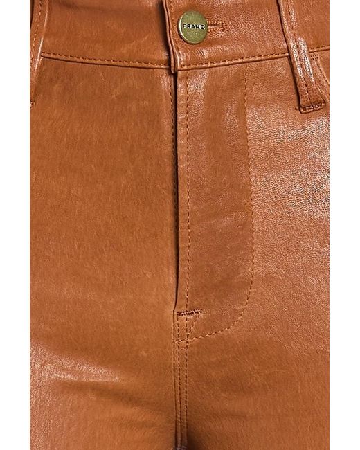 FRAME Brown Le Crop Mini Boot Cropped Leather Bootcut Pants