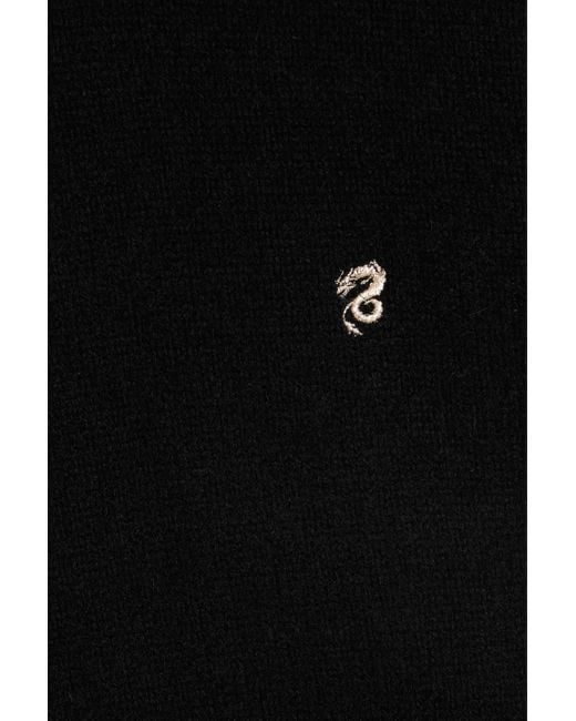 FRAME Black Embroidered Cashmere Sweater for men