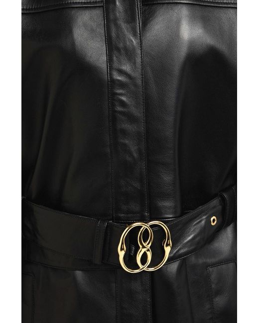 Bally Black Belted Leather Jacket