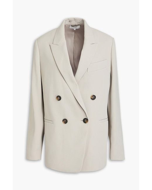 Vince White Double-breasted Crepe Blazer