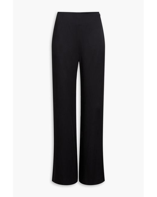 Jenny Packham Black Satin Flared Pants