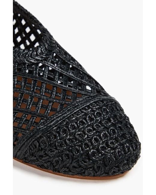 Claudie Pierlot Black Woven Leather Mary Jane Flats