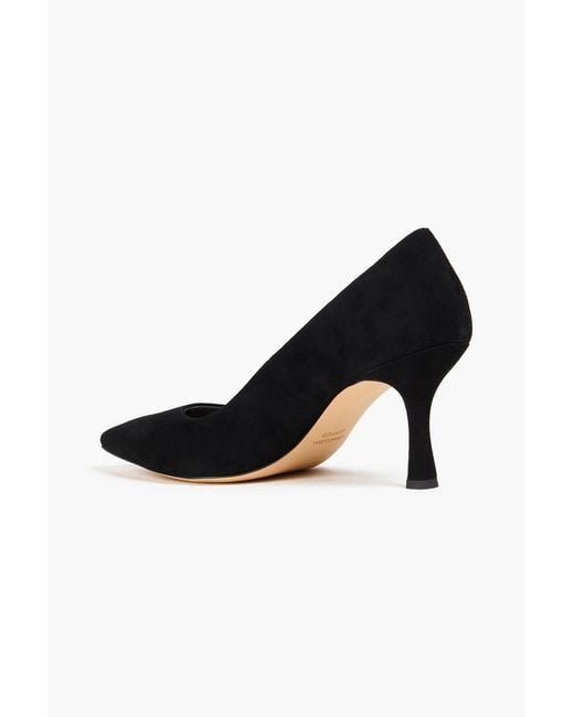 Stuart Weitzman Black Isla 75 Suede Pumps