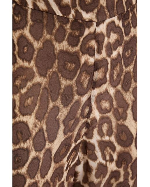 Zimmermann Natural Leopard-Print Georgette Flared Pants