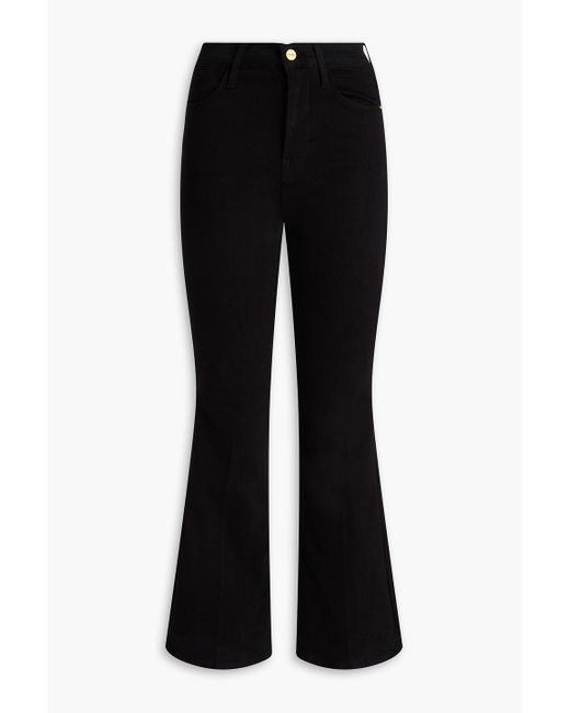 FRAME Black Le Pixie High-Rise Flared Jeans