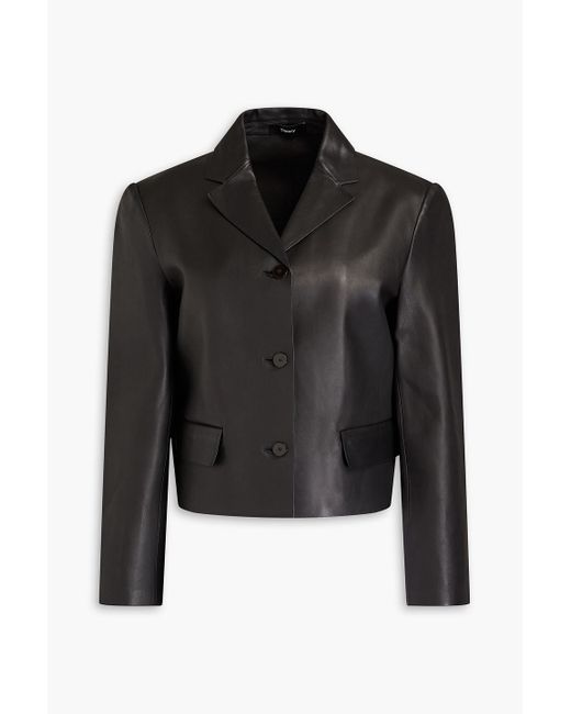 Theory Black Pebbled-leather Jacket