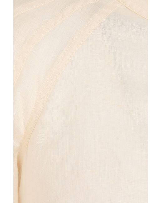 Zimmermann Natural Belted Linen Shirt