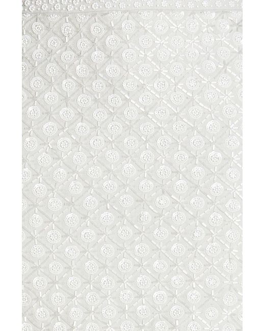 Andrew Gn White Embellished Linen-blend Mini Skirt