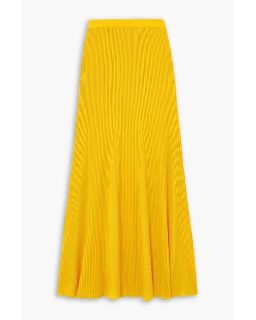 Gabriela Hearst Yellow Eula maxirock aus merinowolle in ripp- und pointelle-strick