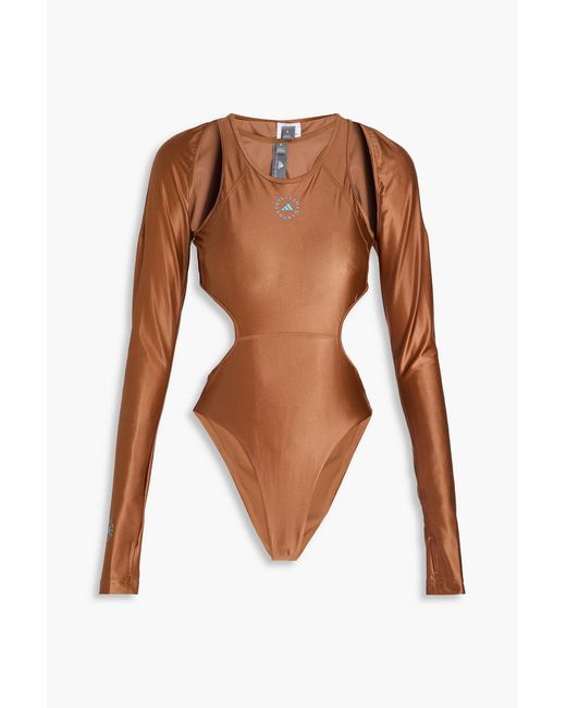 Adidas By Stella McCartney White Cutout Stretch-jersey Bodysuit