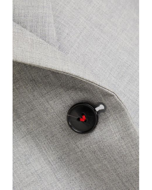 Victoria Beckham Gray Single-breasted Wool Blazer