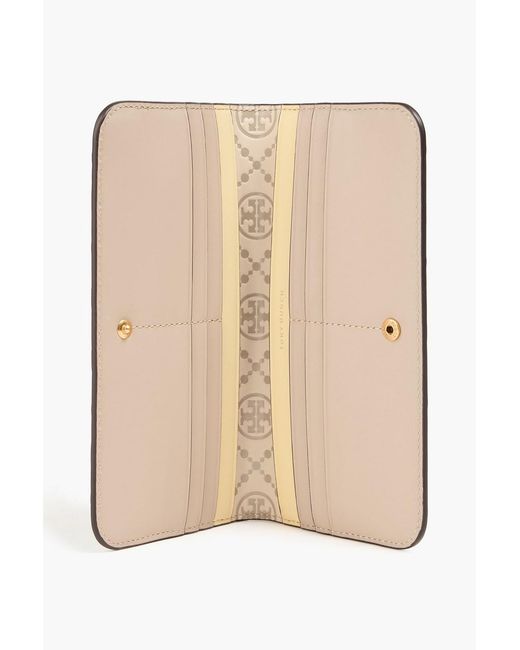 Tory Burch Natural T Monogram Embossed Leather Wallet