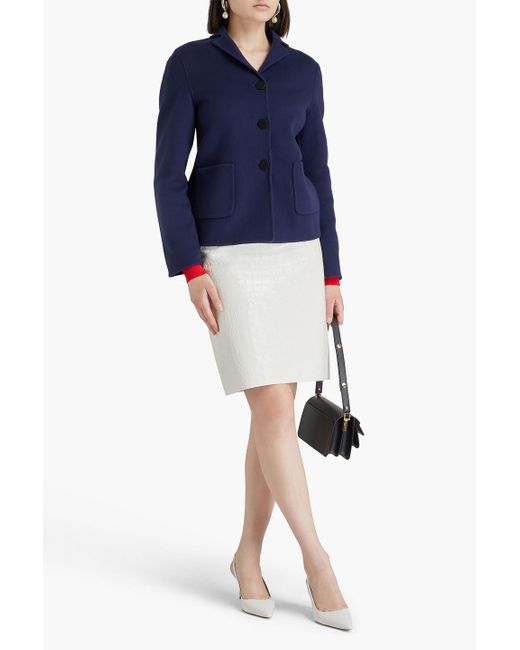 Marni Blue Blazer aus gebürstetem filz aus einer wollmischung