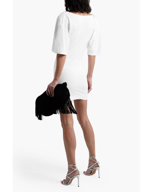IRO White Palmero Ruched Cotton-jersey Mini Dress