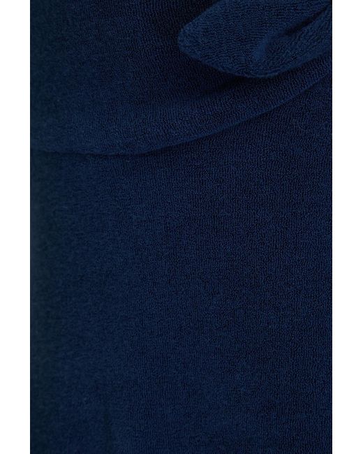 Zimmermann Blue Trägerloses midikleid aus frottee aus einer baumwollmischung mit cut-outs