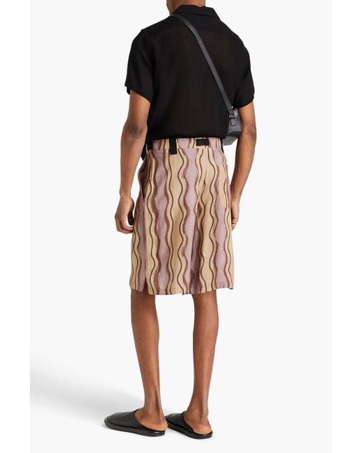 Jacquemus Pink Belted Printed Woven Shorts for men