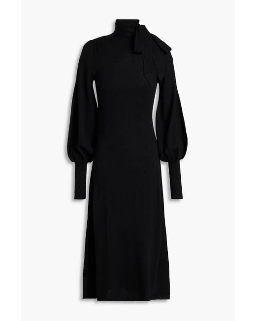 Zimmermann Black Wool Turtleneck Midi Dress