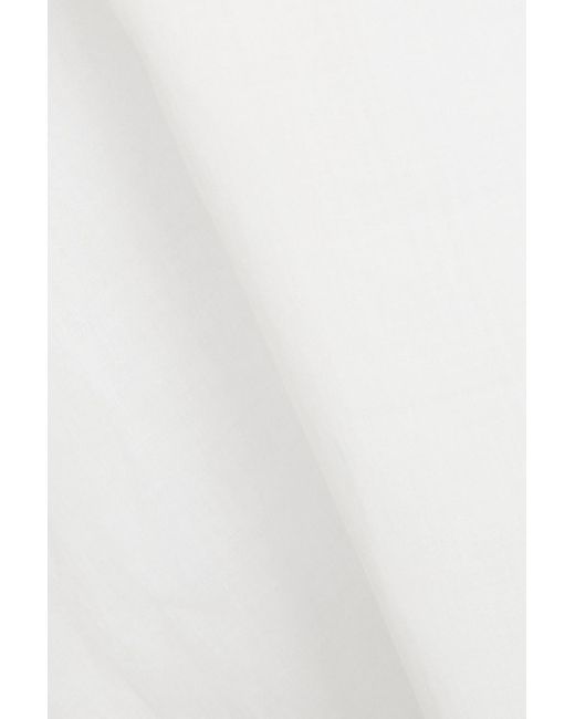 See By Chloé White Minikleid aus ramie mit rüschen