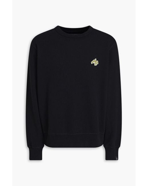 Rag Bone Rb Monster Appliqued French Cotton terry Sweatshirt in Blue for Men Lyst UK
