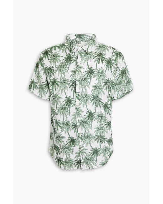 Onia Jack hemd aus einer leinen-lyocellmischung mit print in Green für Herren
