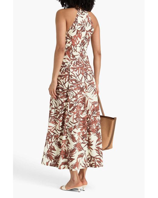 Brunello Cucinelli White Printed Cotton-Poplin Maxi Dress