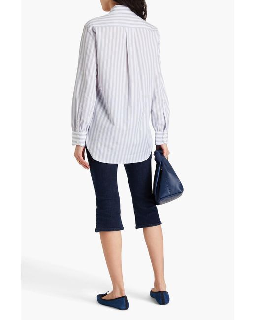 Rag & Bone White Maxine gestreiftes hemd aus baumwollpopeline
