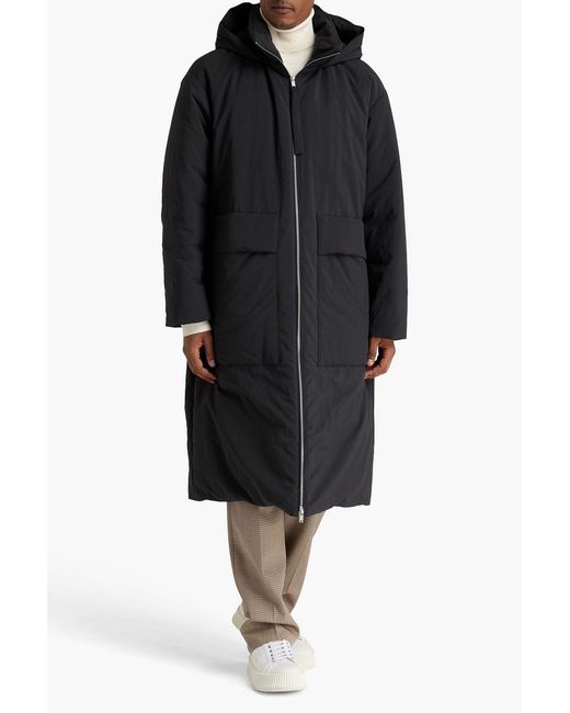 Jil Sander Black Shell Hooded Down Coat for men
