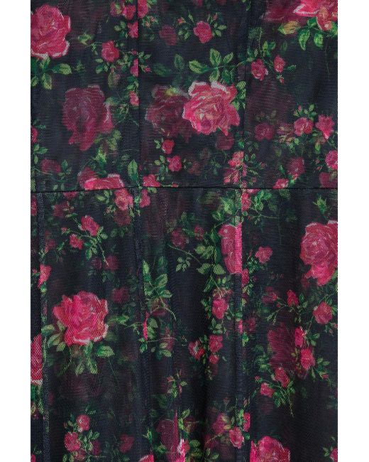 Philosophy Di Lorenzo Serafini Black Floral-print Tulle Maxi Dress