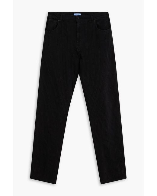 Mugler Black High-Rise Barrel-Leg Jeans