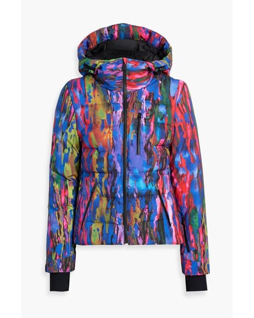 Aztech Mountain Blue Nuke Quilted Printed Down Ski Jacket
