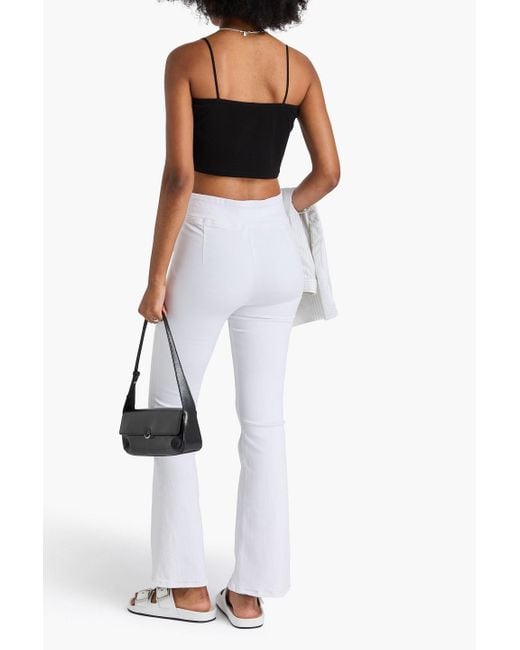 FRAME White The Jetset High-Rise Flared Jeans