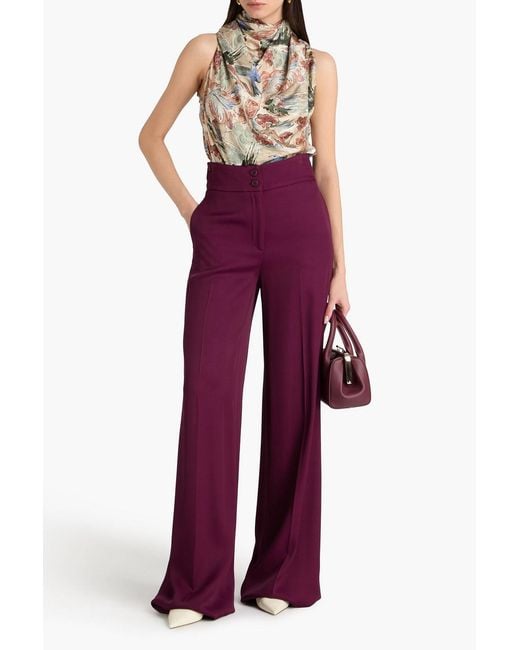 Altuzarra Natural Sleary Draped Printed Silk-Twill Top
