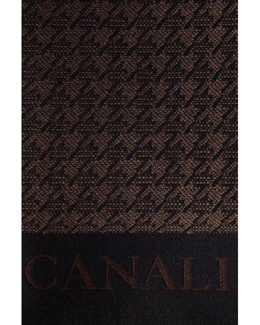 Canali Schal aus woll-jacquard mit fransen in Black für Herren