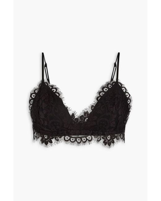 Zimmermann Black Cotton-blend Corded Lace Bra Top