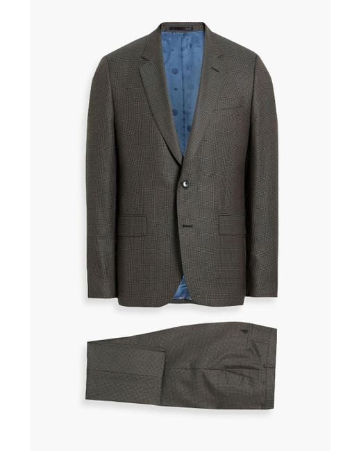 Paul Smith Gray Prince Of Wales Checked Wool Suit for men