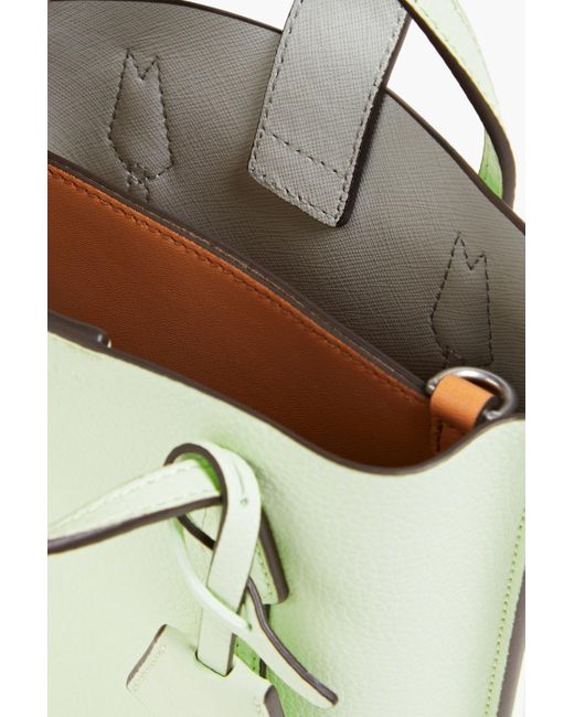 Tory Burch White Perry Mini Pebbled-Leather Tote