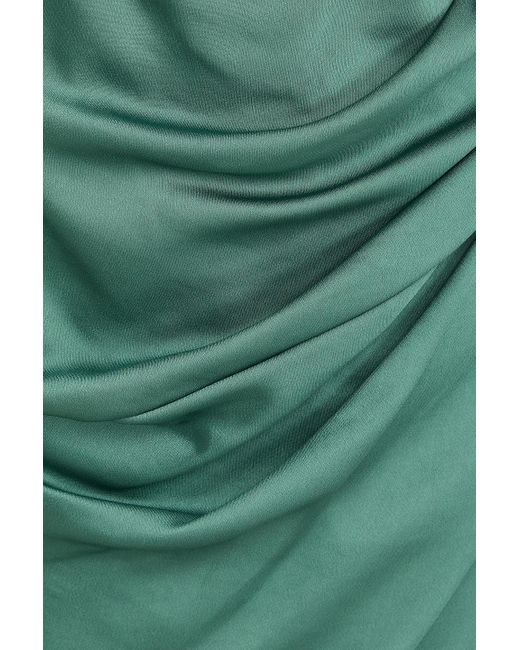 Jonathan Simkhai Green Hansel Draped Satin-crepe Halterneck Midi Dress