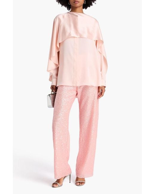 Roksanda Pink Drapiertes oberteil "kata" aus seiden-cady