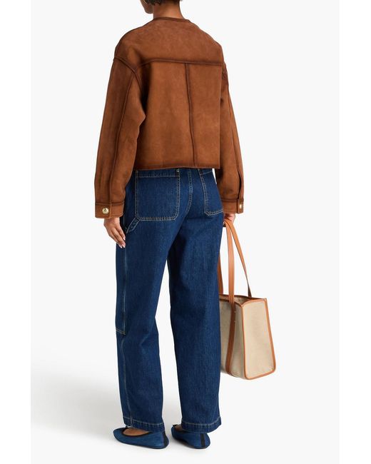 Sandro Brown Burnished Suede Jacket