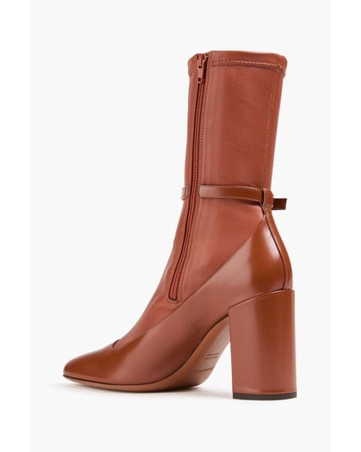 Zimmermann Brown Eliot Glossed And Stretch-Leather Sock Boots