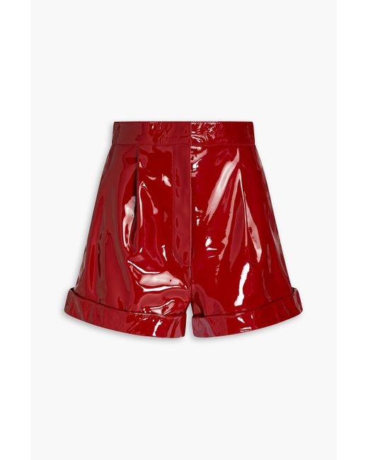 Valentino Garavani Red Shorts aus lackleder