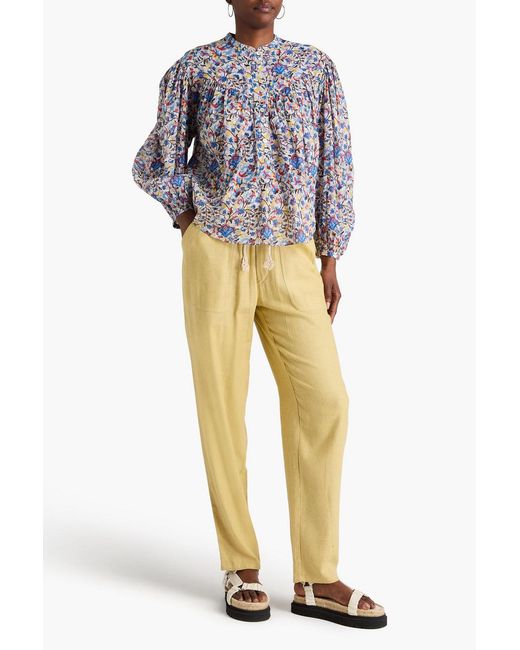 Isabel Marant Yellow Viamo Silk Tapered Pants