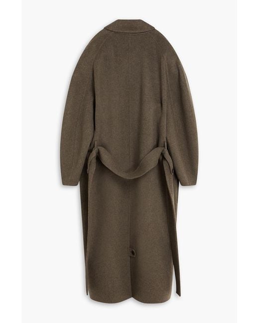 Jacquemus Brown Curvo Double-breasted Wool-felt Coat
