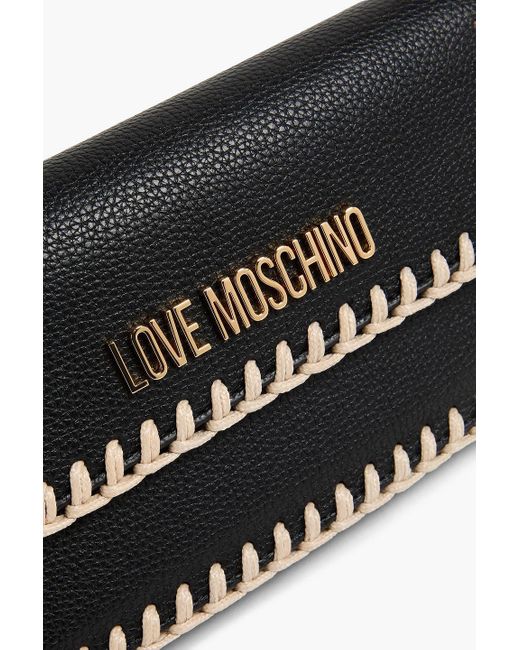 Love Moschino Black Schultertasche aus strukturiertem kunstleder