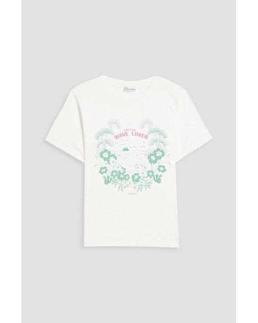 RED Valentino Blue Printed Cotton-jersey T-shirt