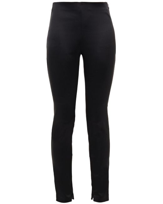Theory Satin Skinny Pants in Black | Lyst