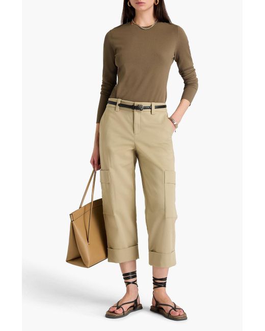Vince Natural Cropped cargohose aus twill aus einer baumwollmischung