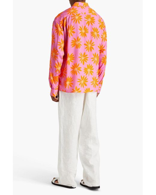 Jacquemus Pink Simon Floral-print Woven Shirt for men
